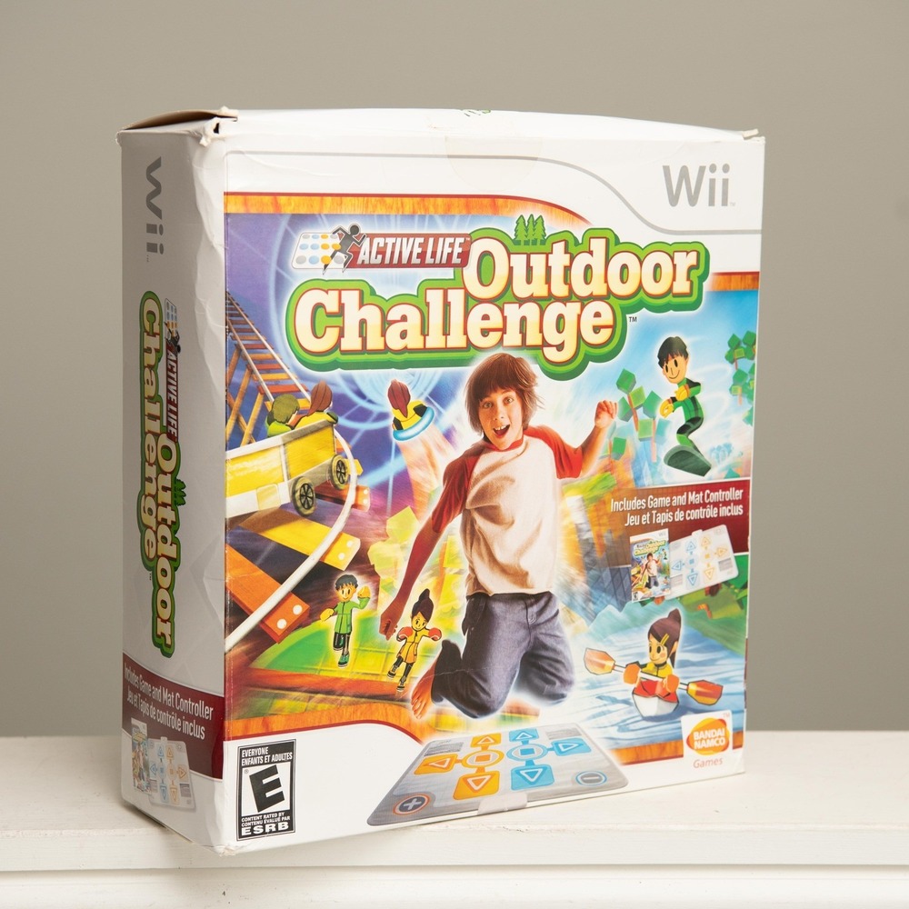 Wii Active Life Outdoor Challenge Nintendo Game with Mat Controller Bundle Boxed